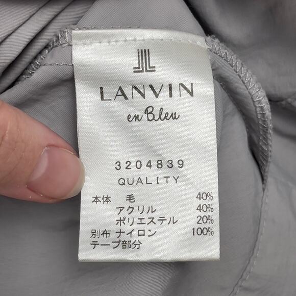 Lanvin En Bleu Mixed Media Cardigan Gray IT 38 Asymmetrical Lagenlook - Picture 9 of 13